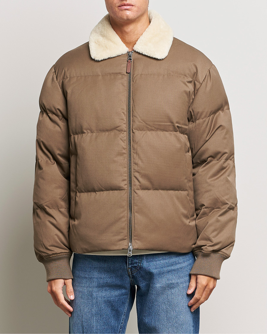 Herren | Jacken | GANT | Padded Flannel Puffer Jacket Desert Brown