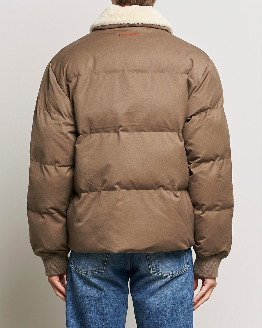 Herren | Jacken | GANT | Padded Flannel Puffer Jacket Desert Brown