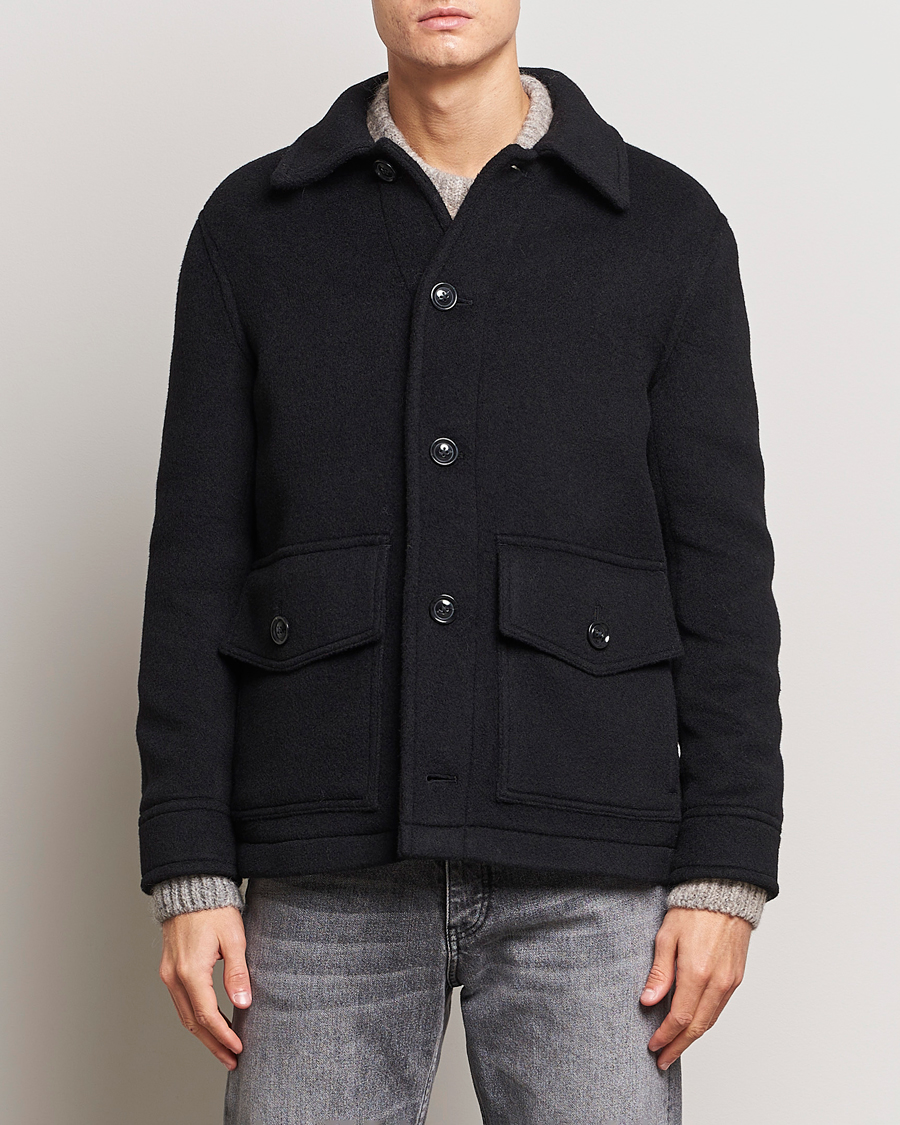 Herren | Jacken | GANT | Short Wool Jacket Black