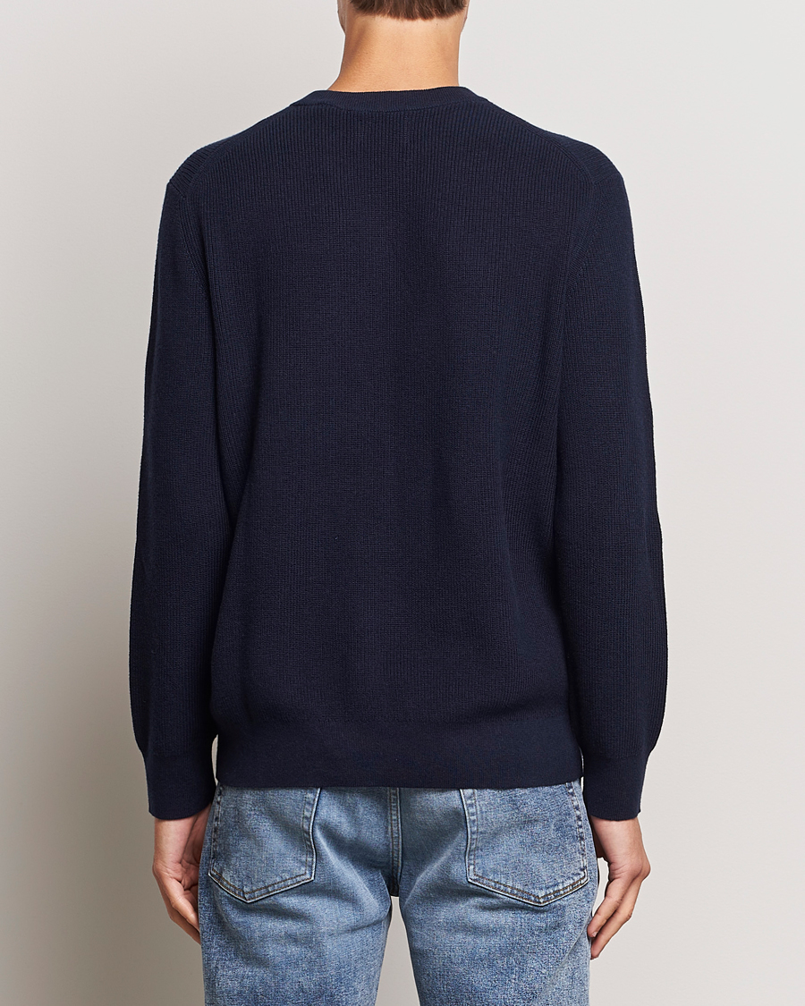 Herren | Pullover | GANT | Cotton/Wool Rib Knitted Crew Neck Evening Blue