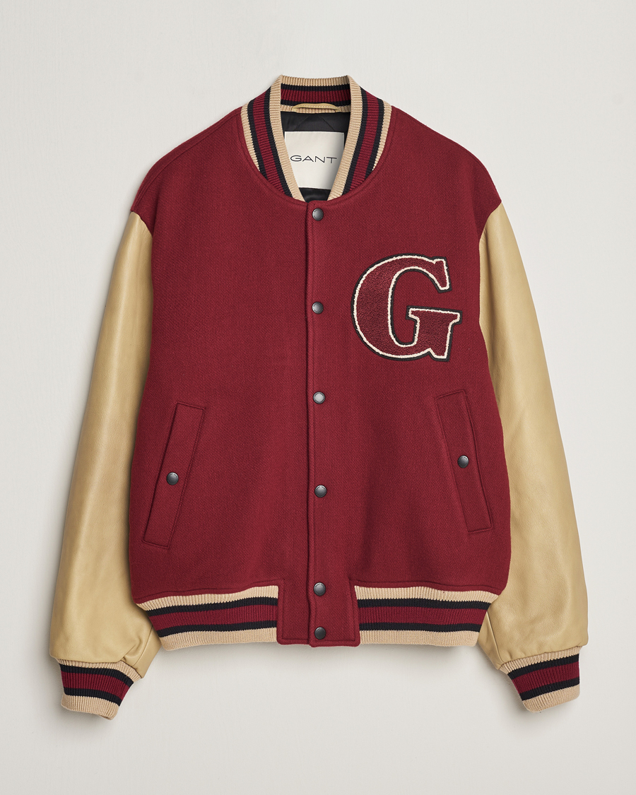 Herren | Jacken | GANT | Padded Varsity Jacket Red/Beige