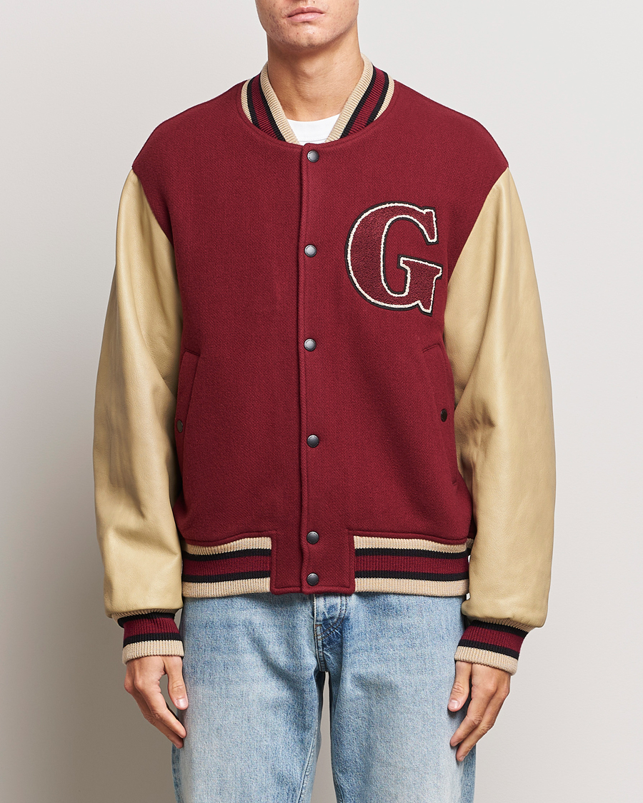Herren | Jacken | GANT | Padded Varsity Jacket Red/Beige