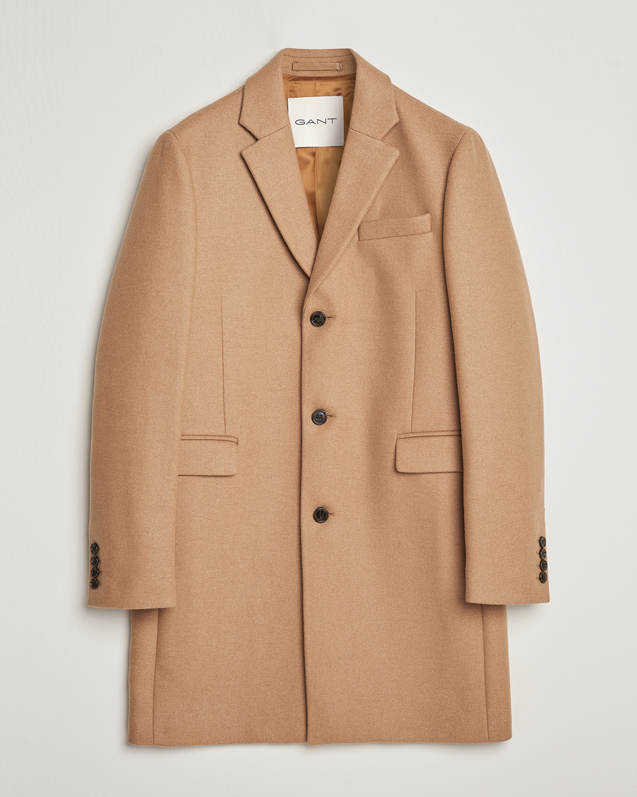 Herren | Jacken | GANT | Tailored Wool Coat Mustard Beige