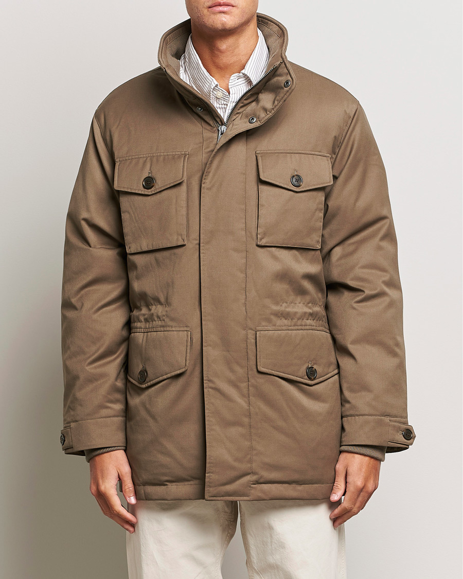 Herren | Klassische Jacken | GANT | Flannel Padded Field jacket Desert Brown