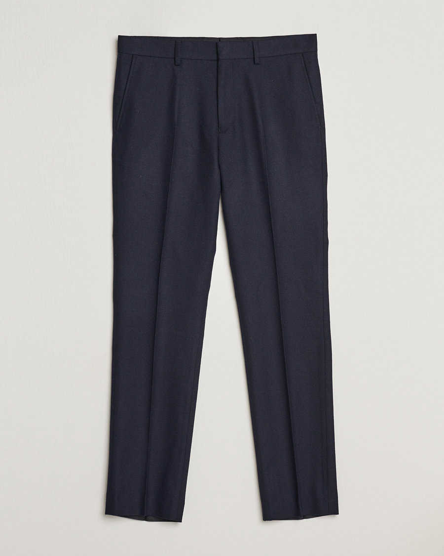 Herren | Hosen | Gant | Slim Flannel Pants Evening Blue