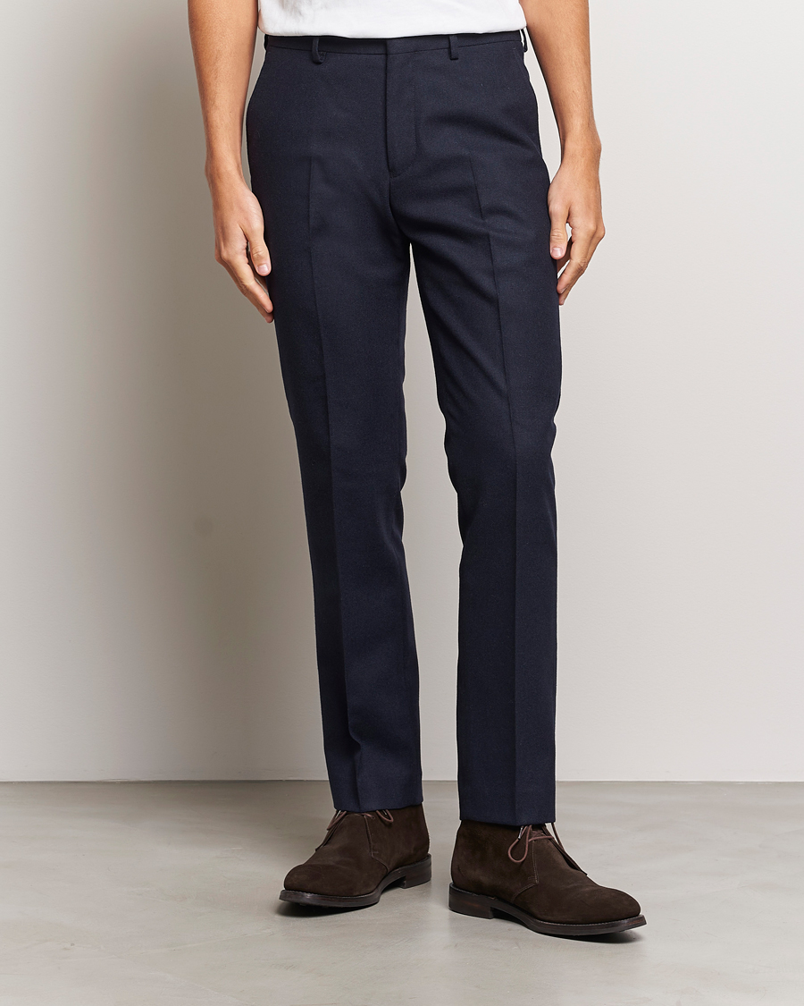 Herren | 40% sale | GANT | Slim Flannel Pants Evening Blue