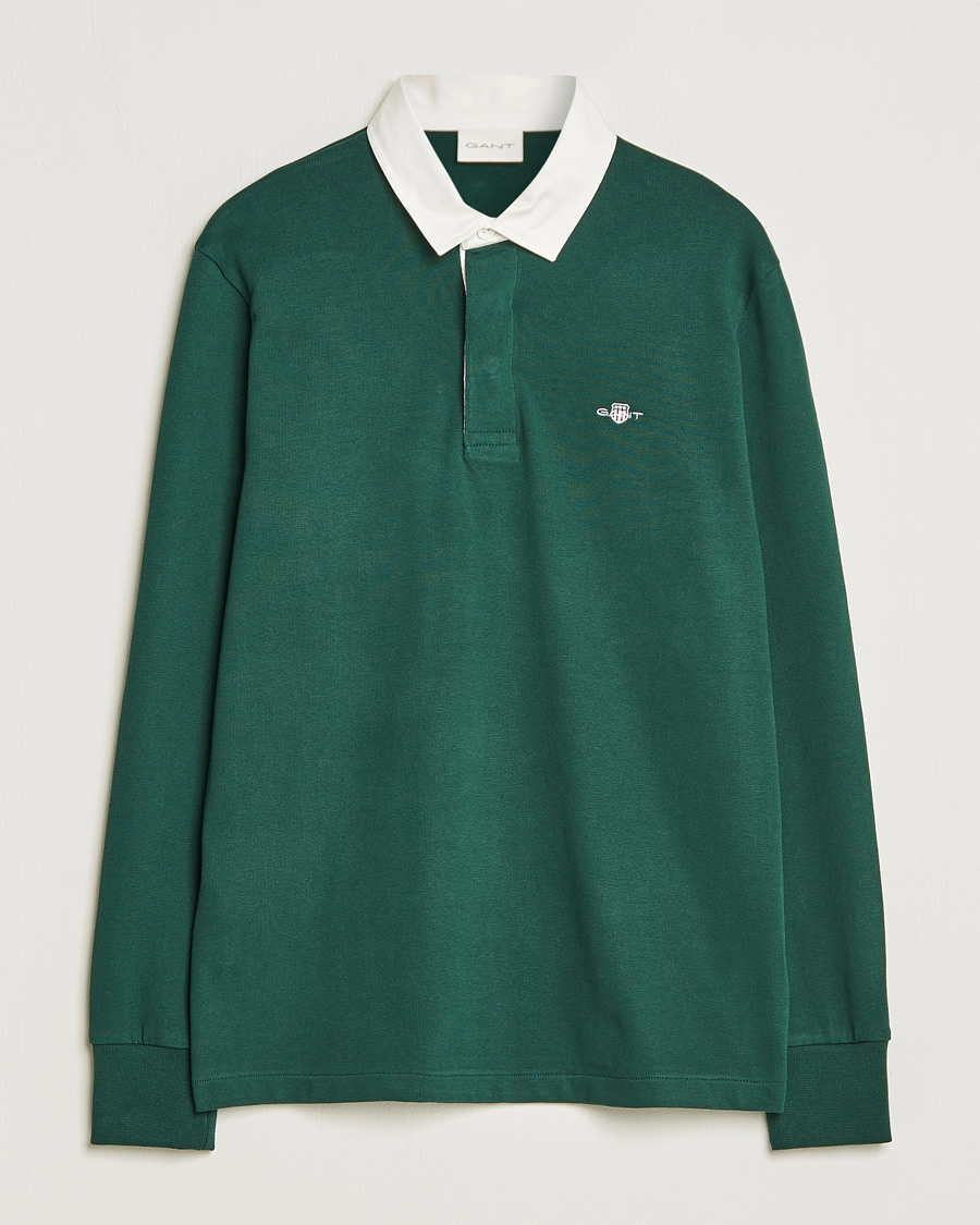 Herren | Pullover | GANT | Original Solid Heavy Rugger Tartan Green