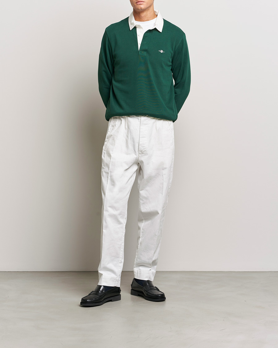 Herren | Pullover | GANT | Original Solid Heavy Rugger Tartan Green