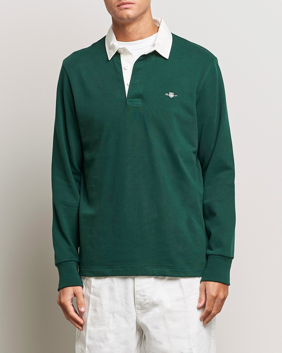 Herren | Pullover | GANT | Original Solid Heavy Rugger Tartan Green