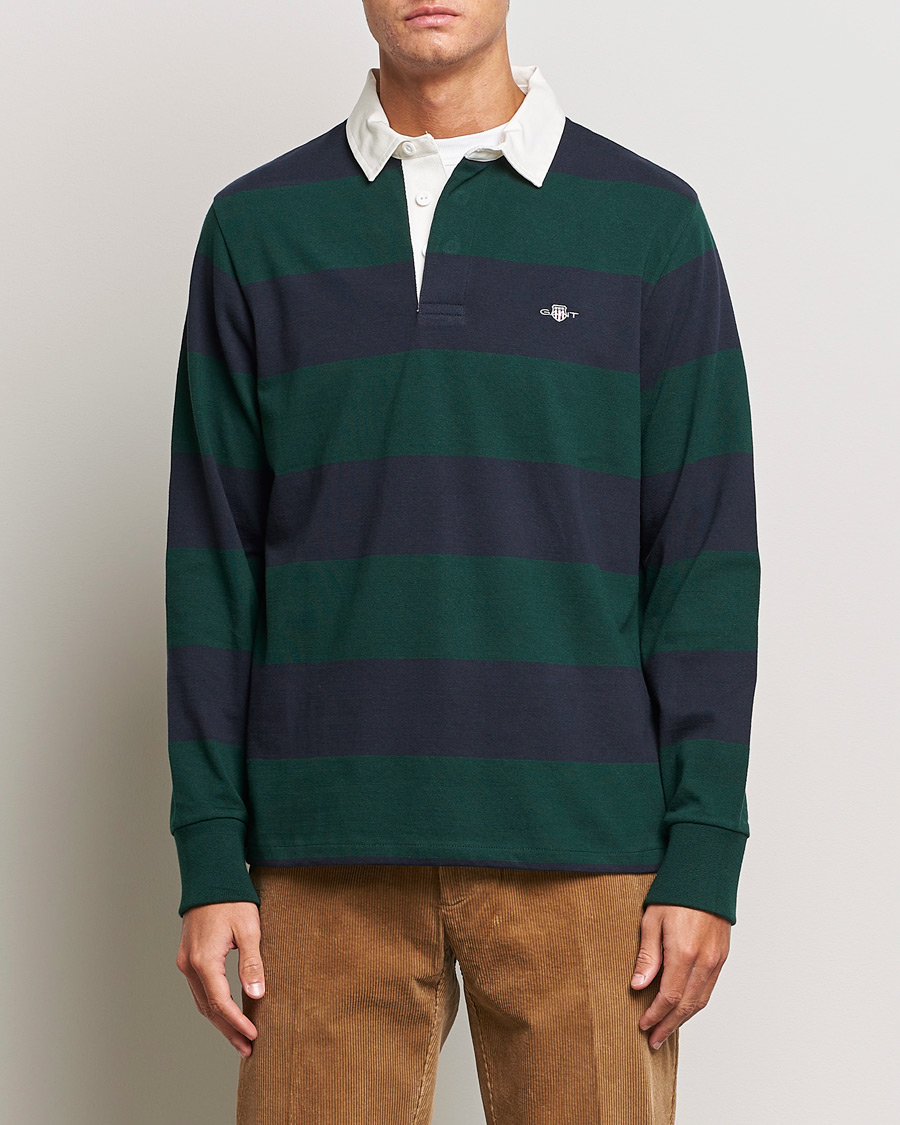 Herren | Pullover | GANT | Original Barstripe Heavy Rugger Tartan Green