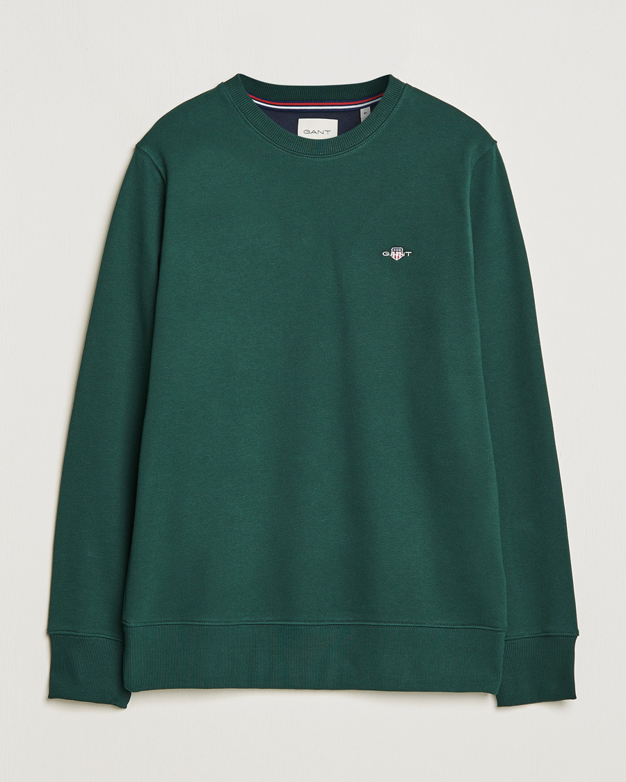 Herren | Pullover | GANT | Original Crew Neck Sweatshirt Tartan Green