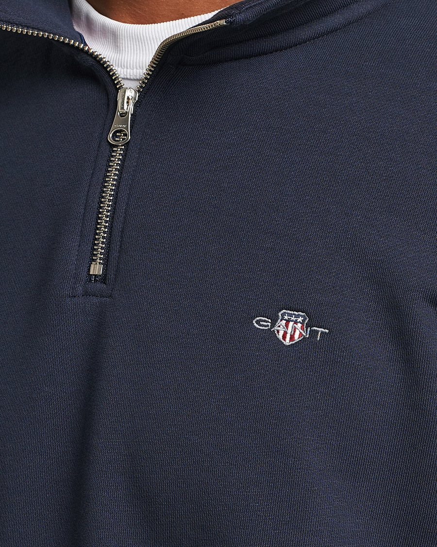 Herren | Pullover | GANT | Original Shield Half Zip Sweater Evening Blue