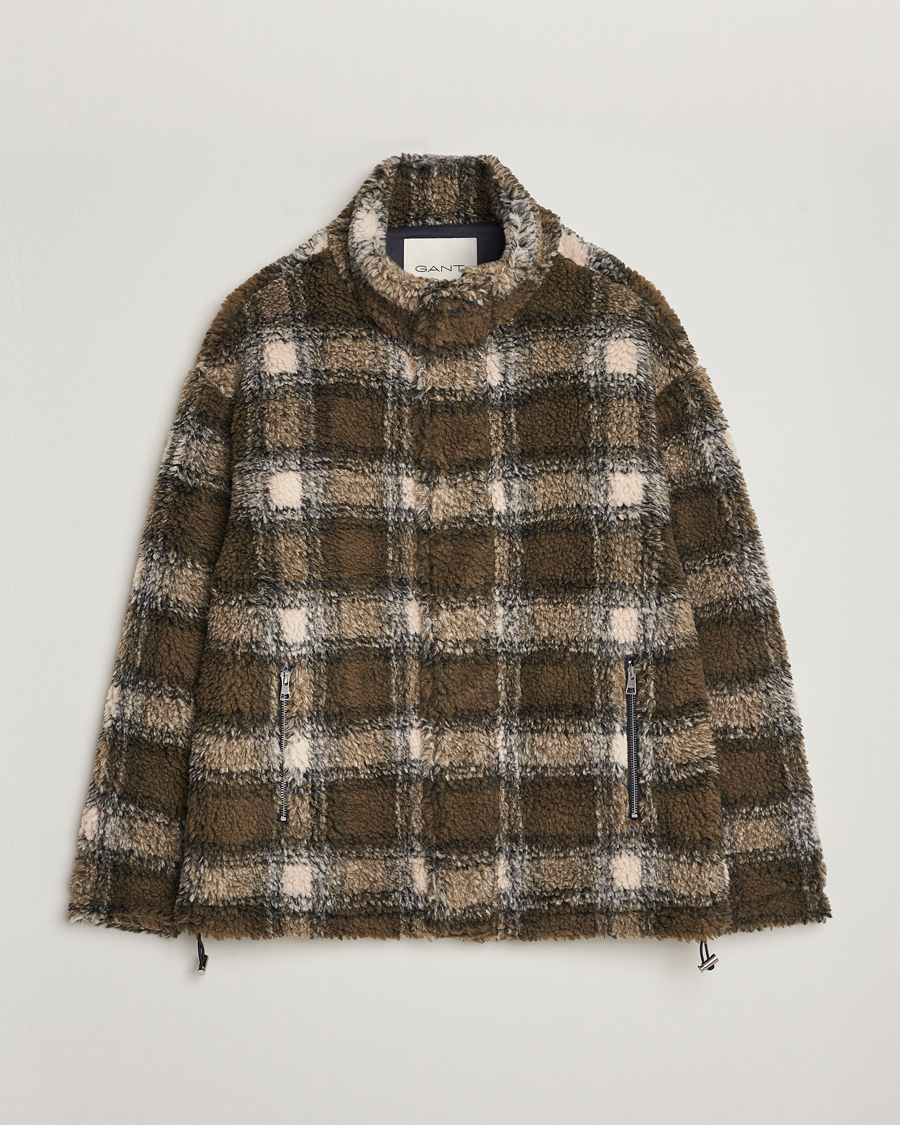 Herren | Pullover | GANT | Checked Shepra Fleece Full Zip Multi
