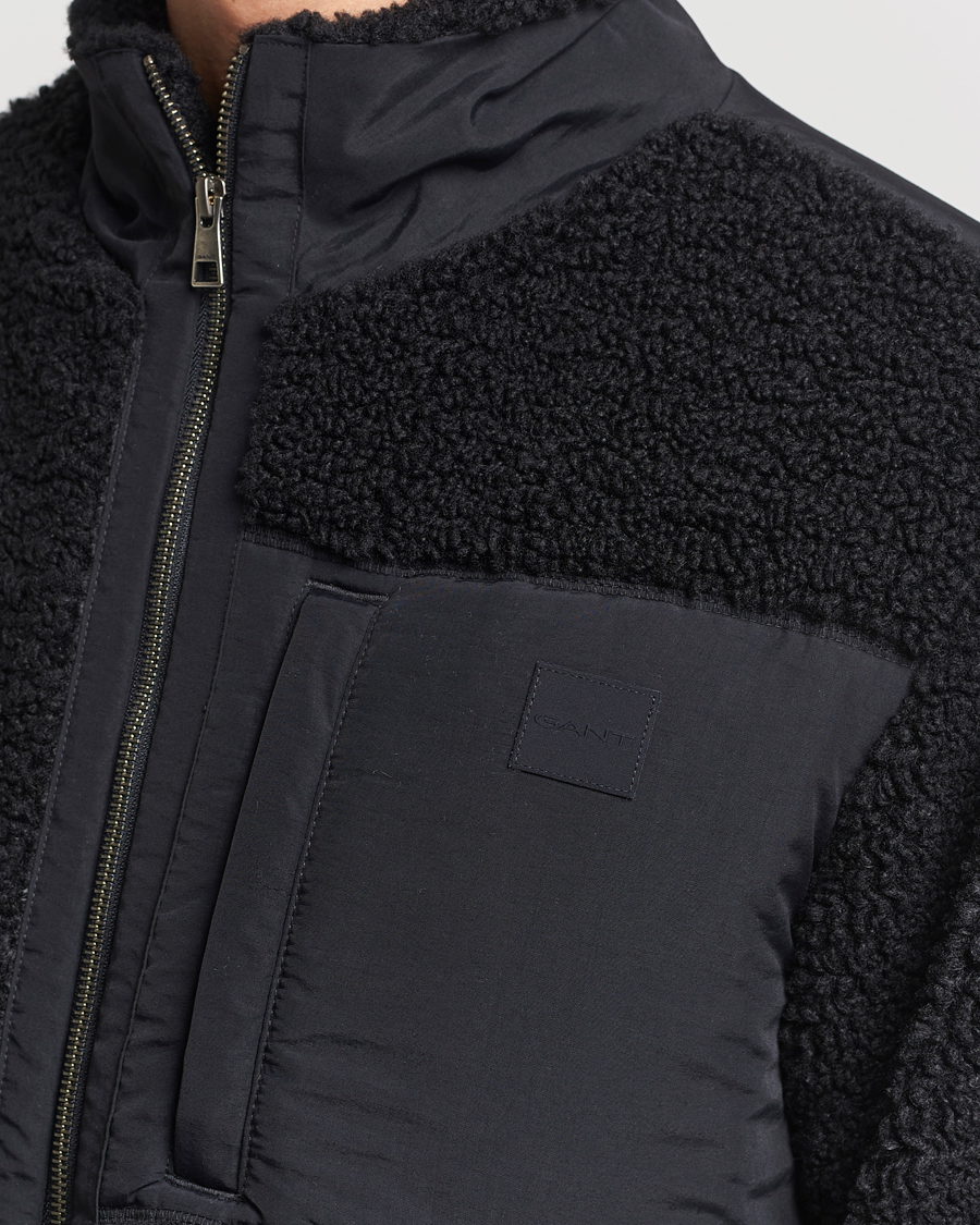 Herren | Pullover | GANT | Sherpa Fleece Full Zip Black