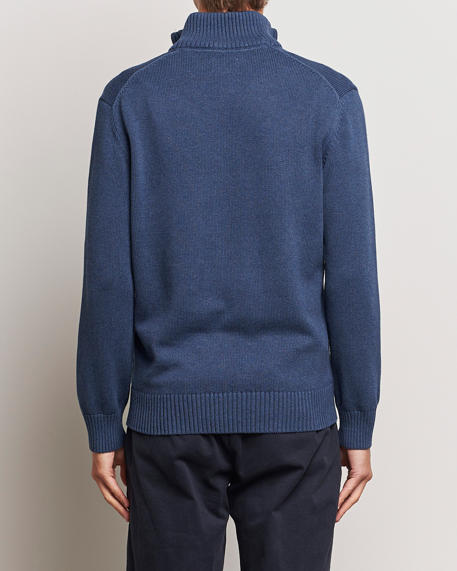 Herren | Pullover | GANT | Cotton Half Zip Marine Melange