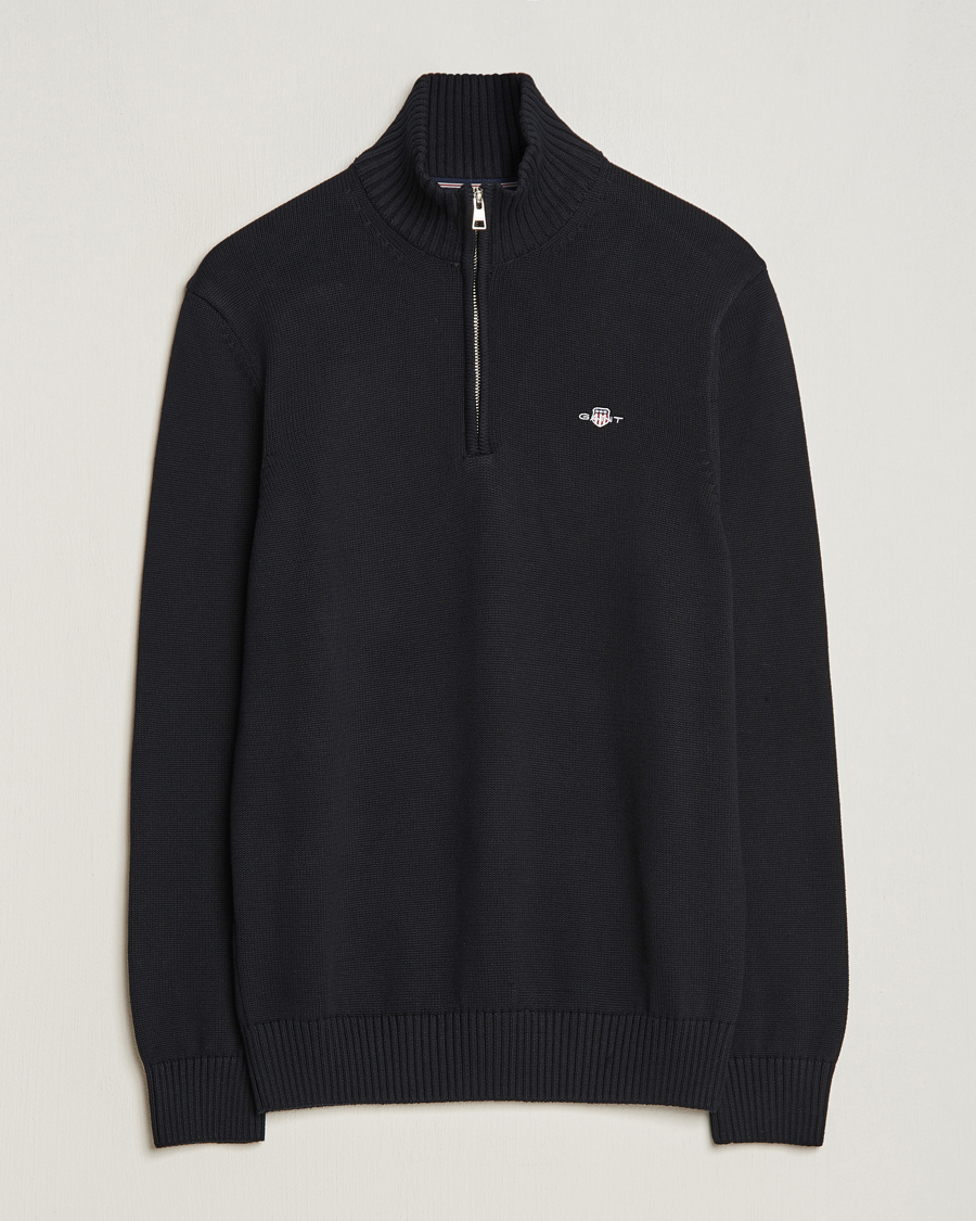 Herren | Pullover | GANT | Cotton Half Zip Black