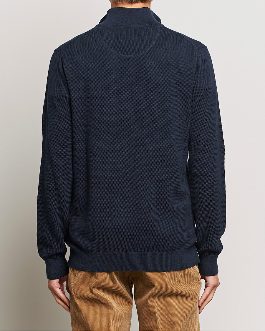Herren | Pullover | GANT | Cotton Pique Half Zip Evening Blue