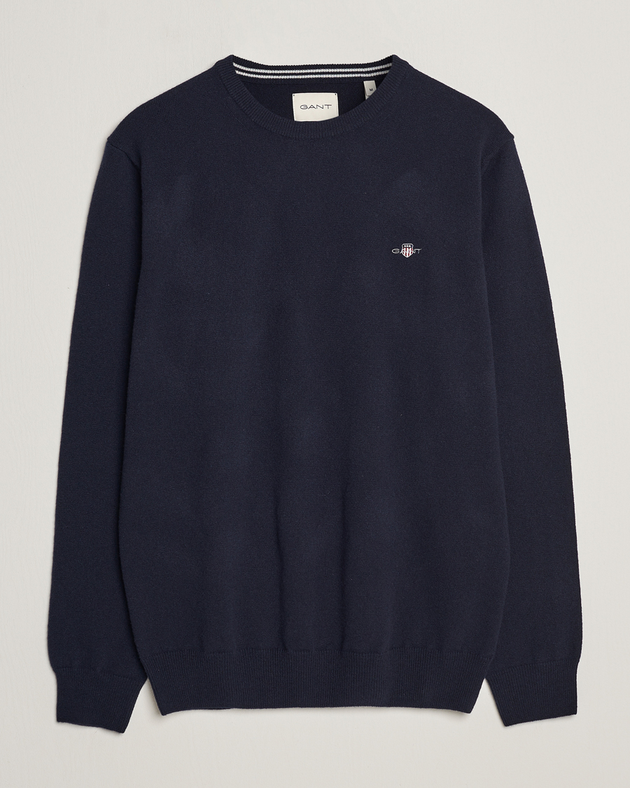 Herren | Pullover | GANT | Lambswool Crew Neck Pullover Marine