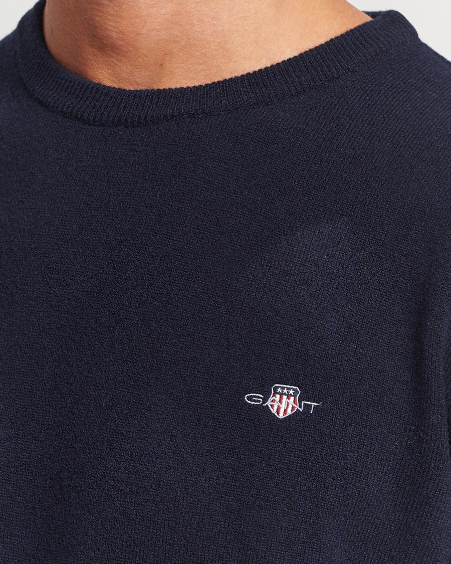 Herren | Pullover | GANT | Lambswool Crew Neck Pullover Marine