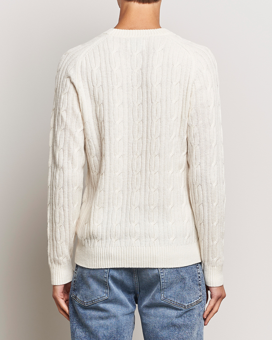 Herren | Pullover | GANT | Lambswool Cable Crew Neck Pullover Cream