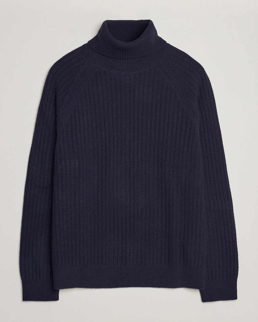 Herren | Pullover | GANT | Lambswool Textured Rollneck Evening Blue