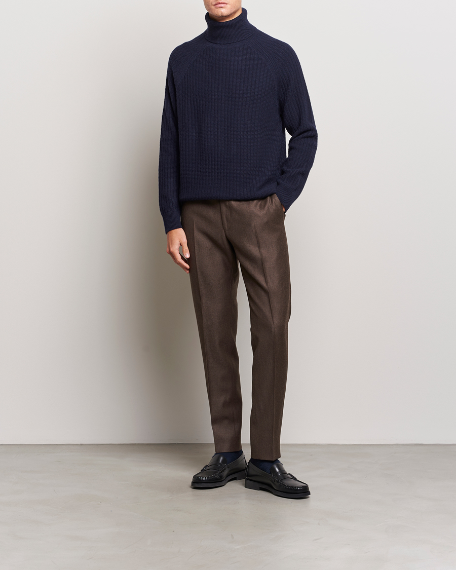 Herren | Pullover | GANT | Lambswool Textured Rollneck Evening Blue