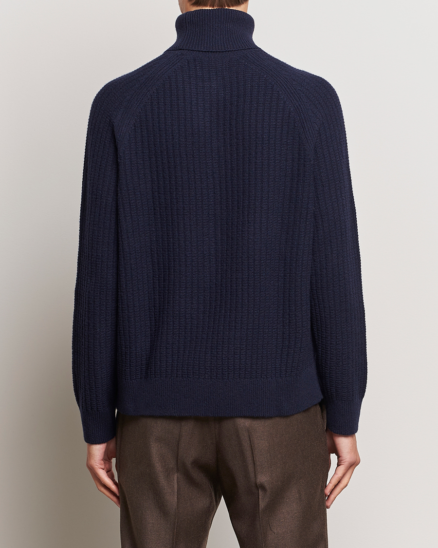 Herren | Pullover | GANT | Lambswool Textured Rollneck Evening Blue