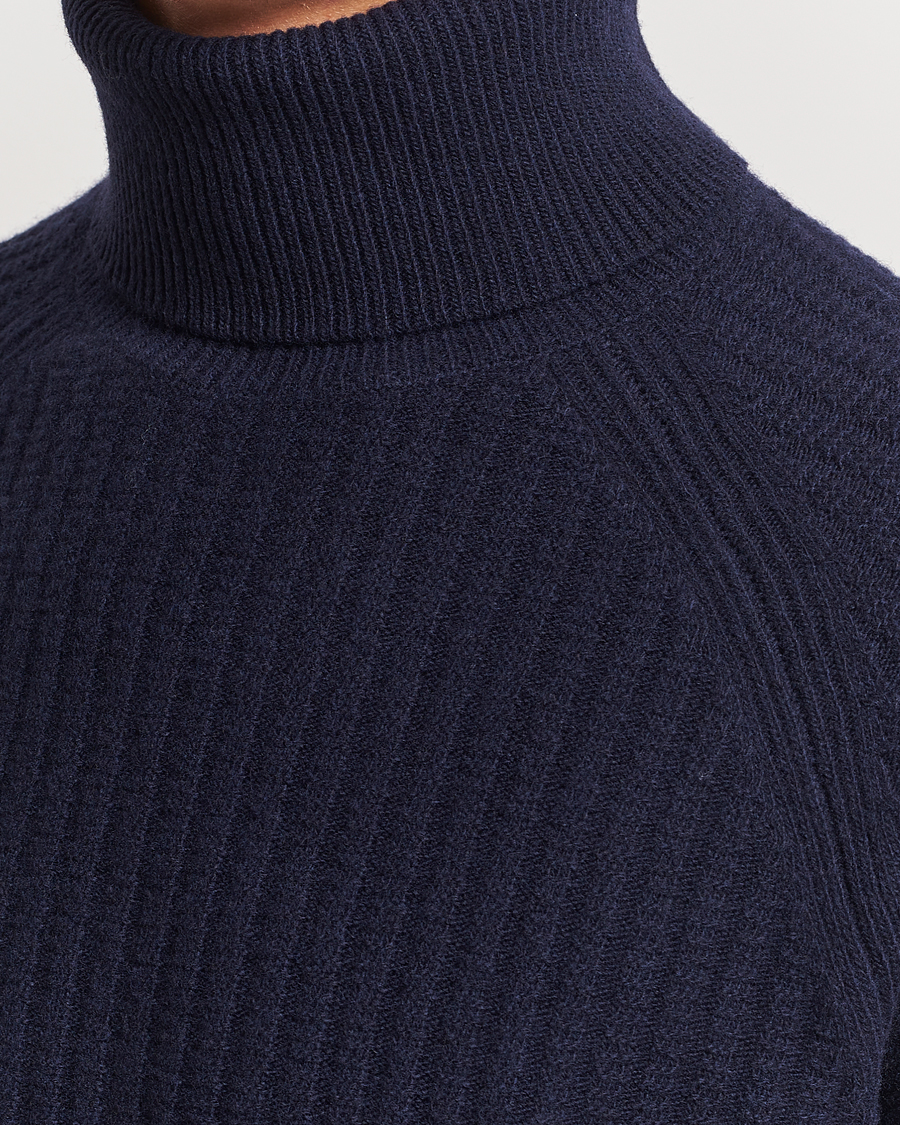 Herren | Pullover | GANT | Lambswool Textured Rollneck Evening Blue