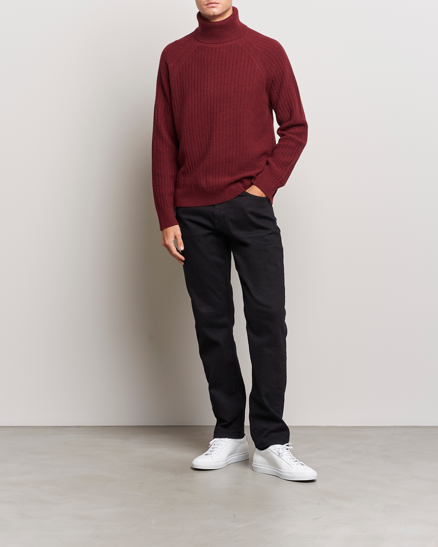 Herren | Pullover | GANT | Lambswool Textured Rollneck Plumped Red