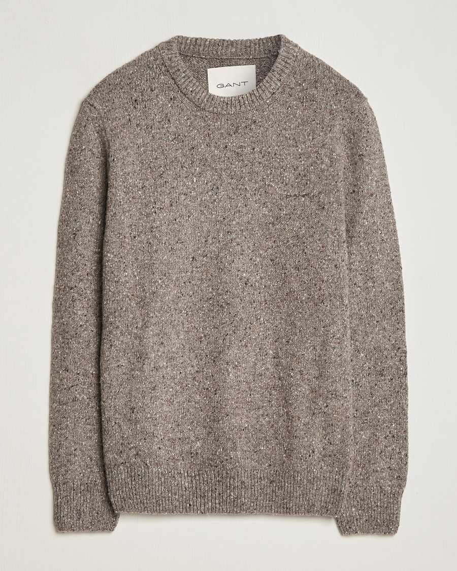 Herren | Pullover | GANT | Neps Donegal Crew Neck Sweater Dark Grey