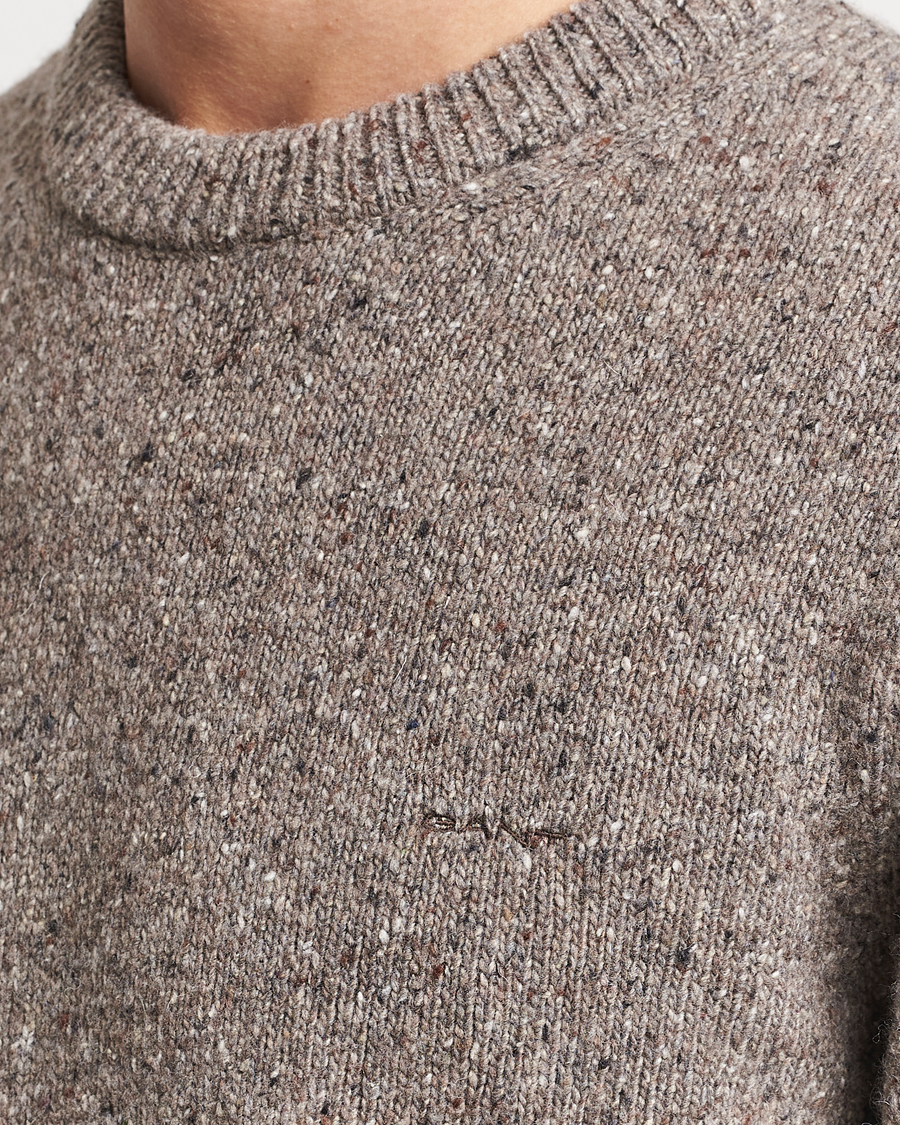 Herren | Pullover | GANT | Neps Donegal Crew Neck Sweater Dark Grey