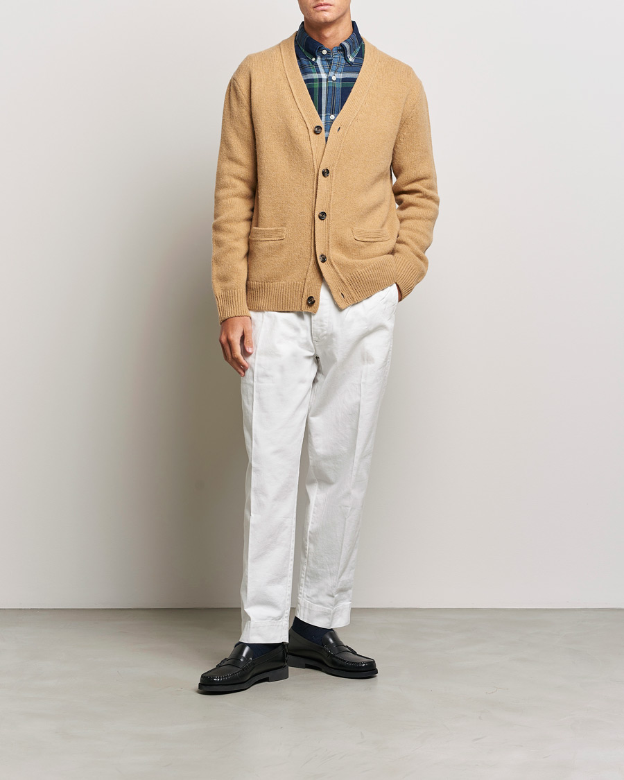 Herren | Pullover | GANT | Soft Wool Cardigan Khaki Melange