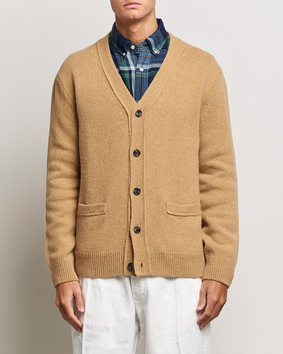 Herren | Pullover | GANT | Soft Wool Cardigan Khaki Melange