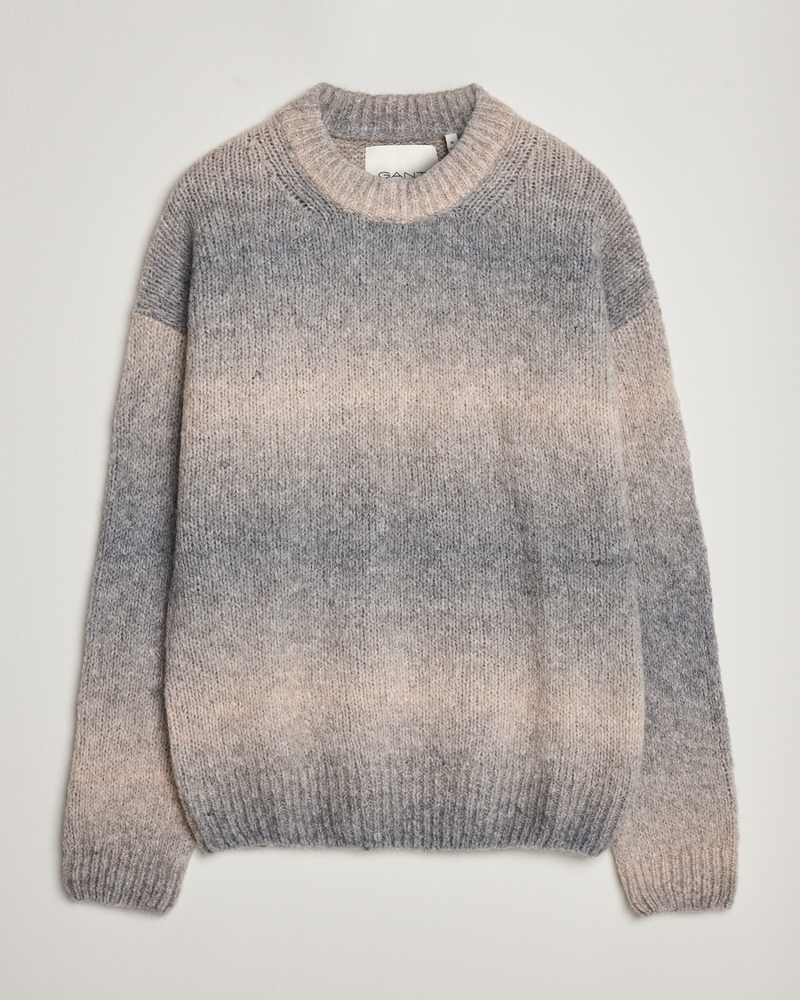 Herren | Pullover | GANT | Soft Wool Ombre Crew Neck Grey Melange