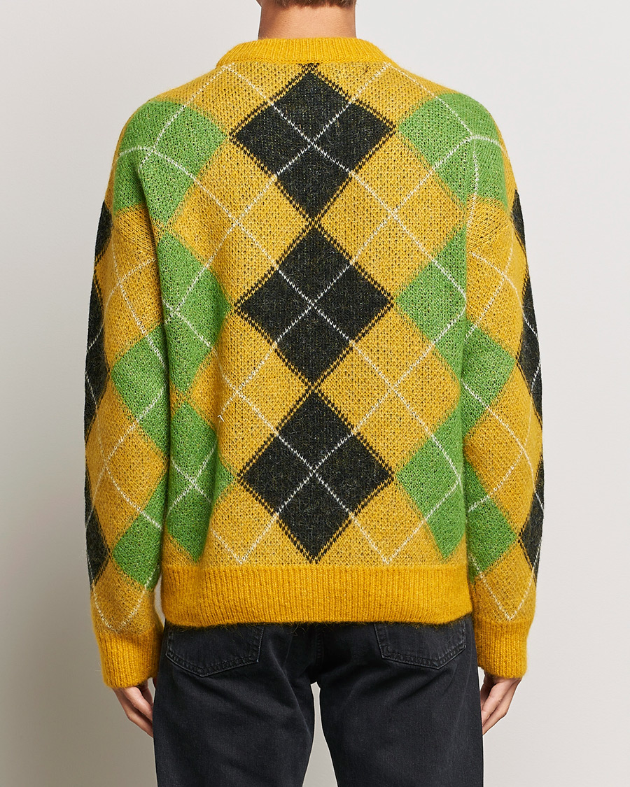 Herren | Pullover | GANT | Furry Argyle Crew Neck Sunflower Yellow