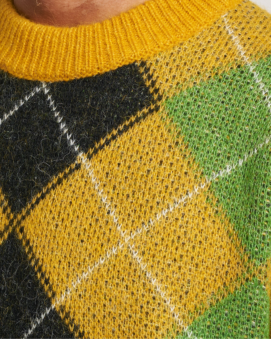 Herren | Pullover | GANT | Furry Argyle Crew Neck Sunflower Yellow