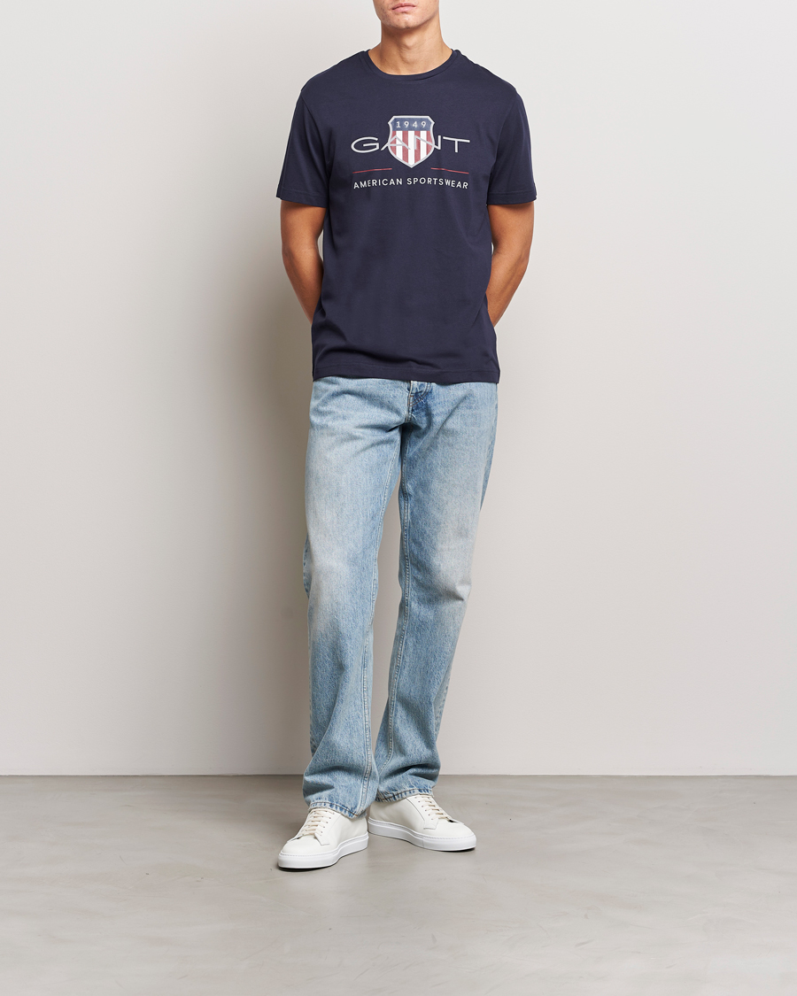 Herren | T-Shirts | GANT | Archive Shield Logo T-Shirt Evening Blue