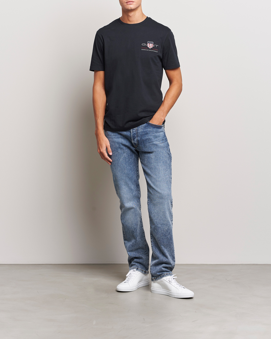 Herren | T-Shirts | GANT | Archive Shield Small Logo T-Shirt Black