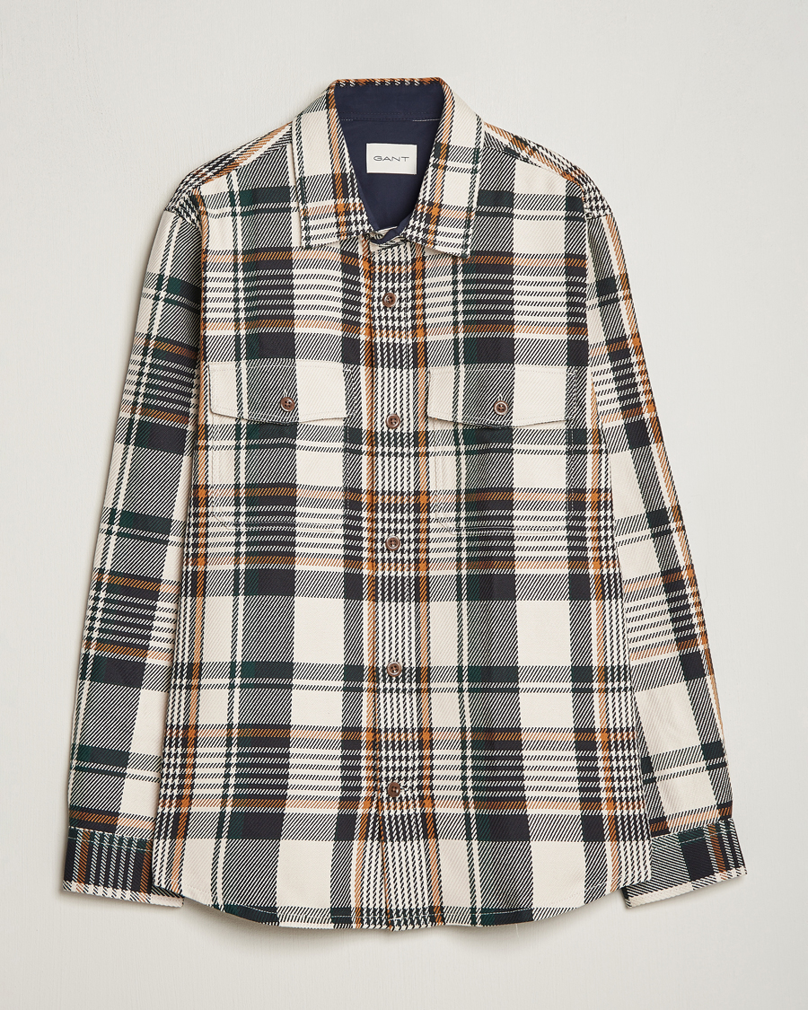 Herren | Hemden | GANT | Heavy Twill Checked Overshirt Putty Multi