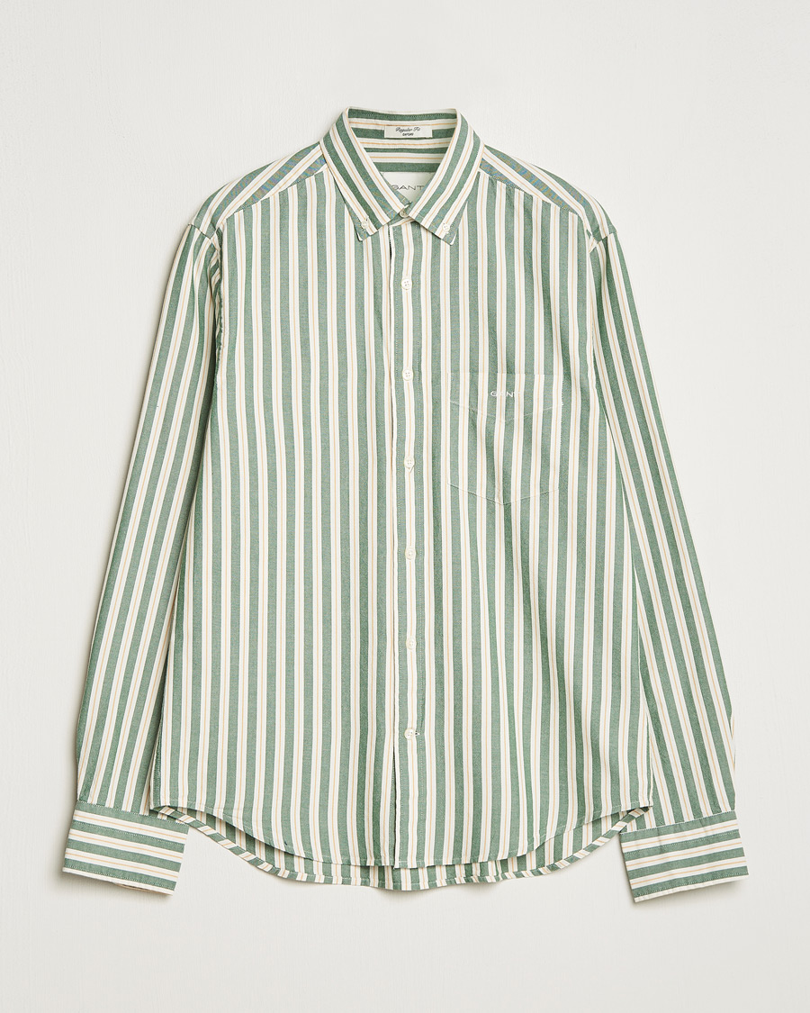 Herren | Hemden | GANT | Regular Fit Archive Oxford Striped Shirt Forest Green