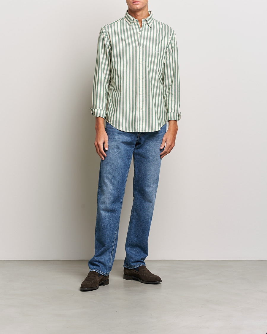 Herren | Hemden | GANT | Regular Fit Archive Oxford Striped Shirt Forest Green