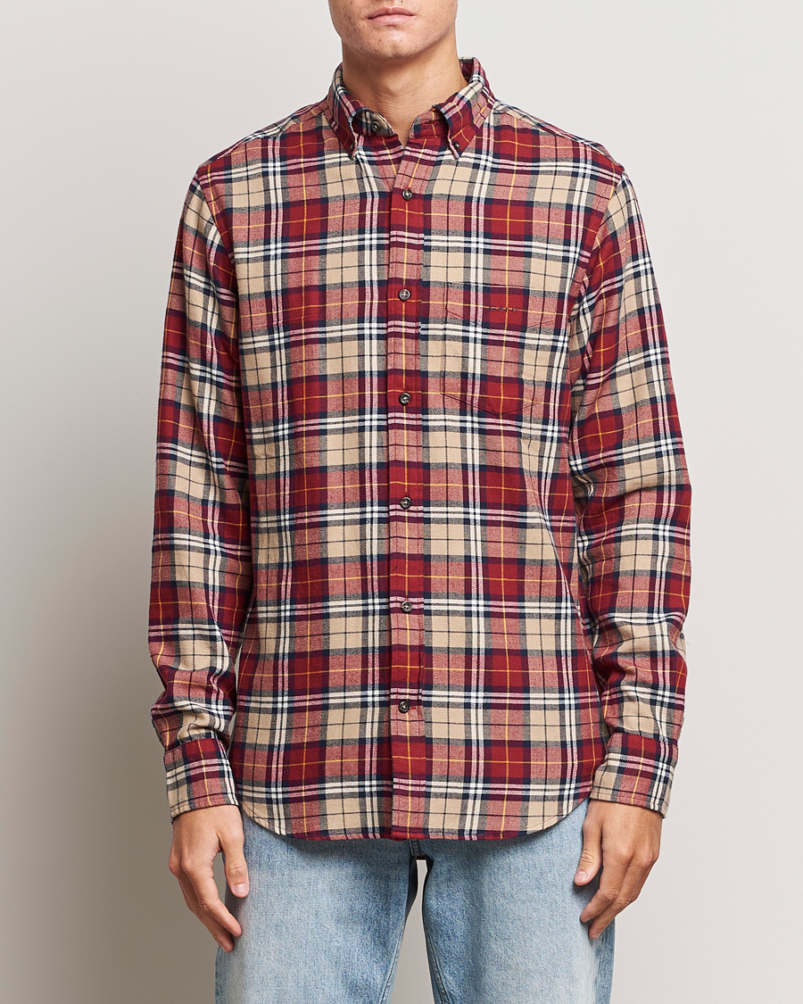 Herren | Flannellhemden | GANT | Regular Fit Flannel Checked Shirt Plumped Red