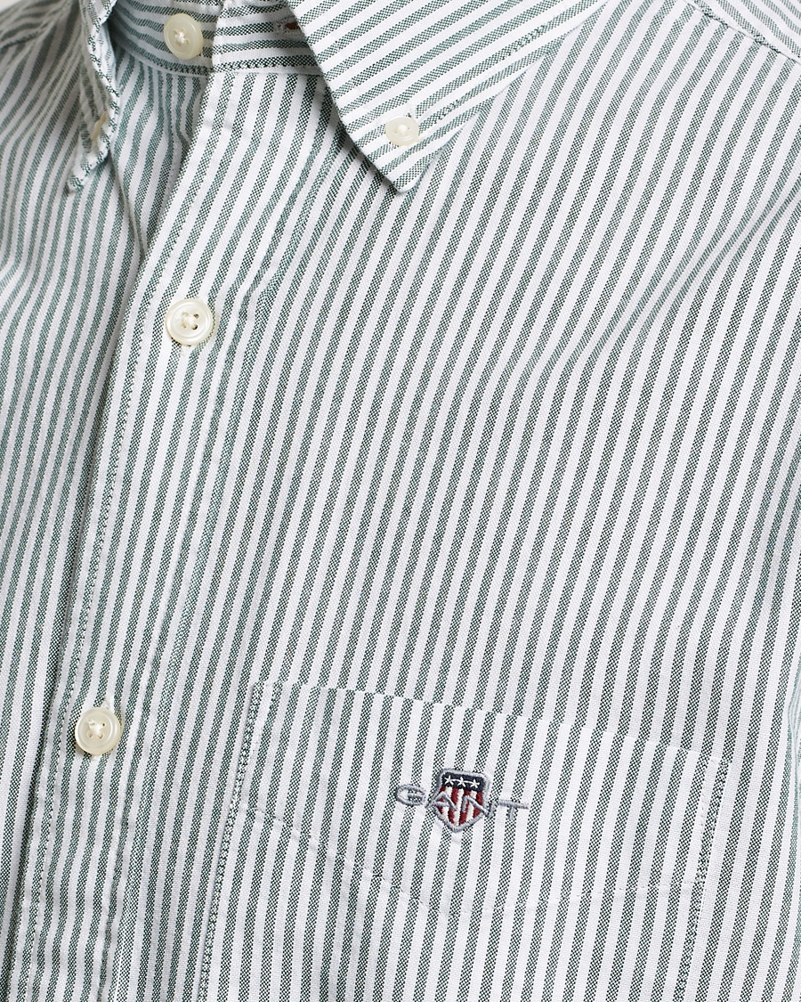 Herren | Hemden | GANT | Regular Fit Striped Oxford Shirt Forest Green