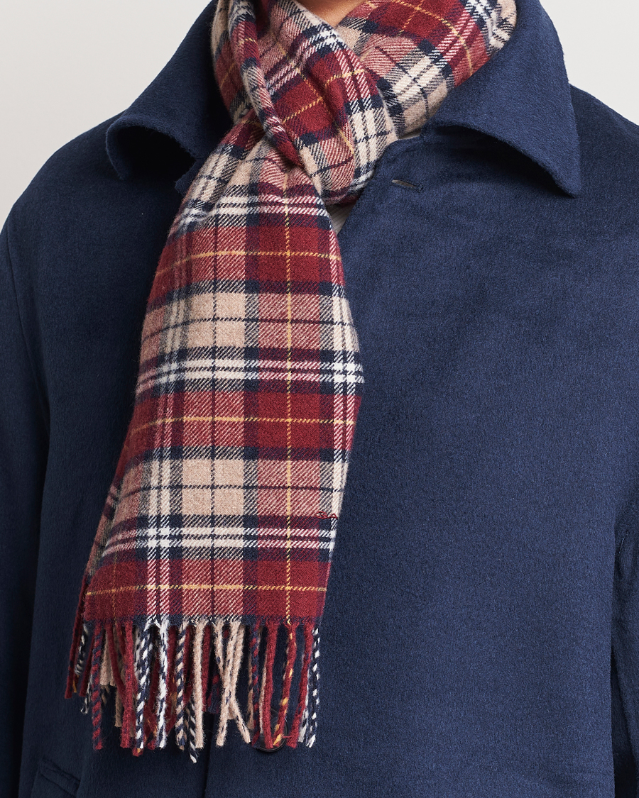 Herren | GANT Wool Multi Checked Scarf Plumped Red | GANT | Wool Multi Checked Scarf Plumped Red