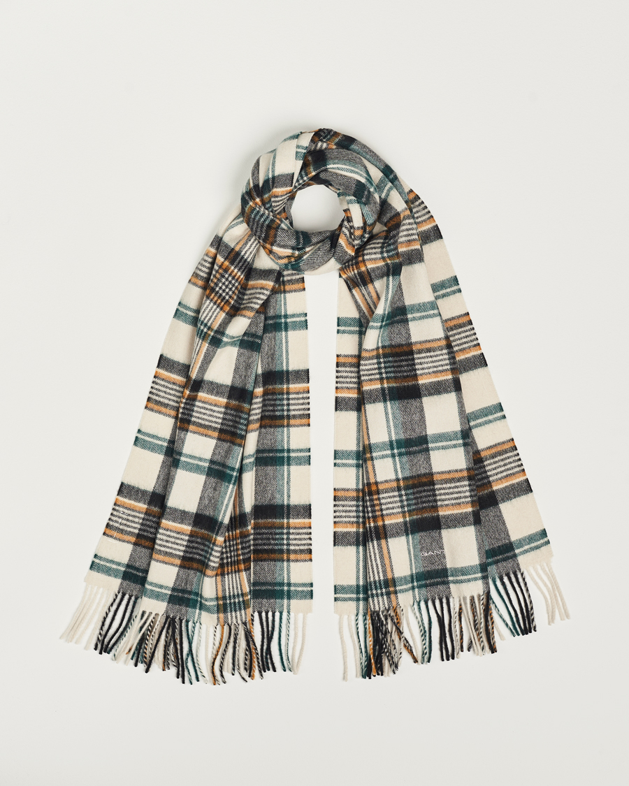 Herren | GANT Wool Multi Checked Scarf Putty Multi | GANT | Wool Multi Checked Scarf Putty Multi