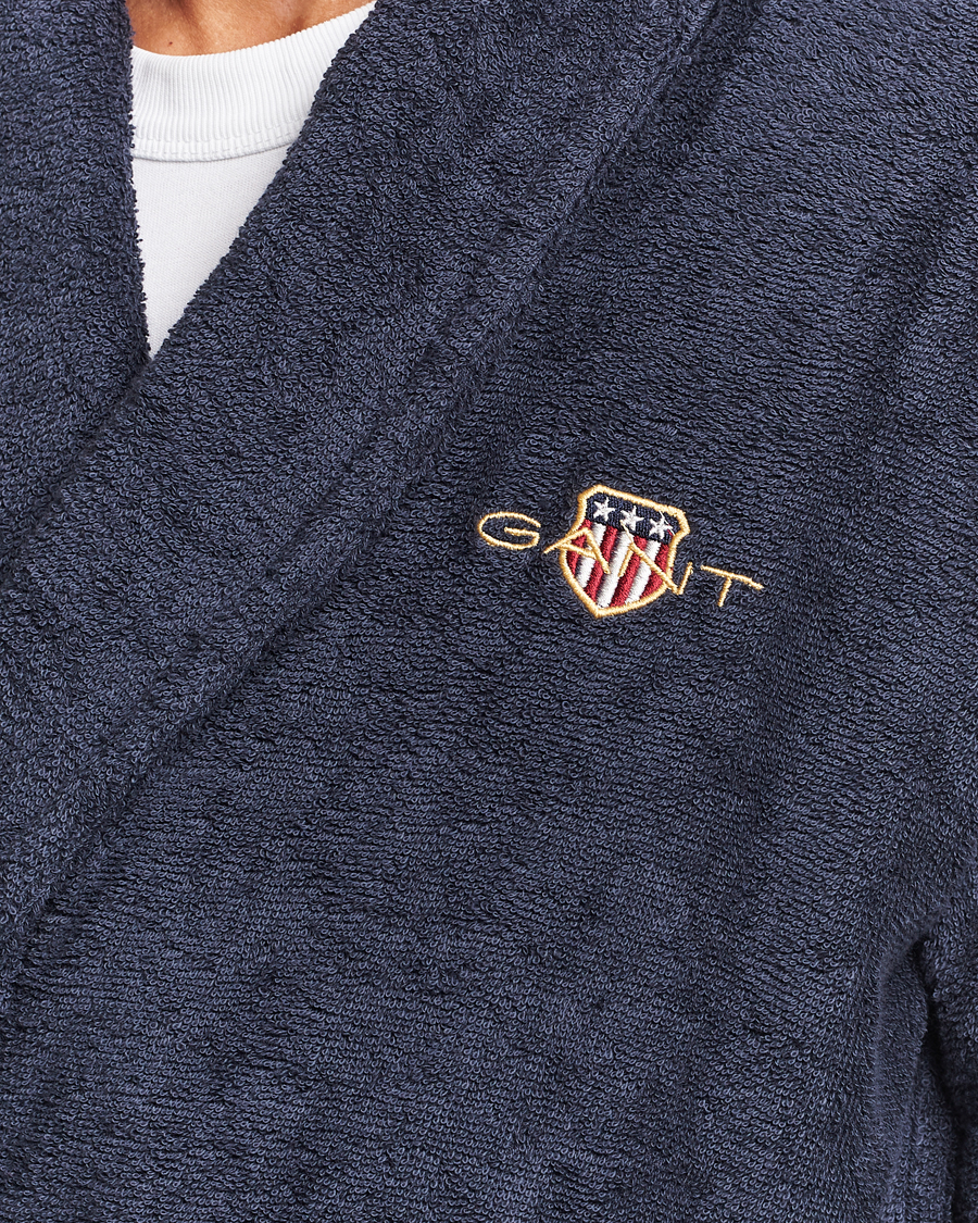 Herren | Schlafanzüge & Bademäntel | GANT | Archive Shield Terry Robe Evening Blue