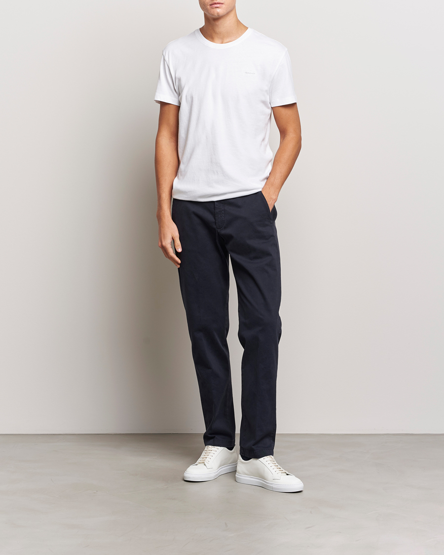 Herren | T-Shirts | GANT | 2-Pack Crew Neck T-Shirt Navy/White