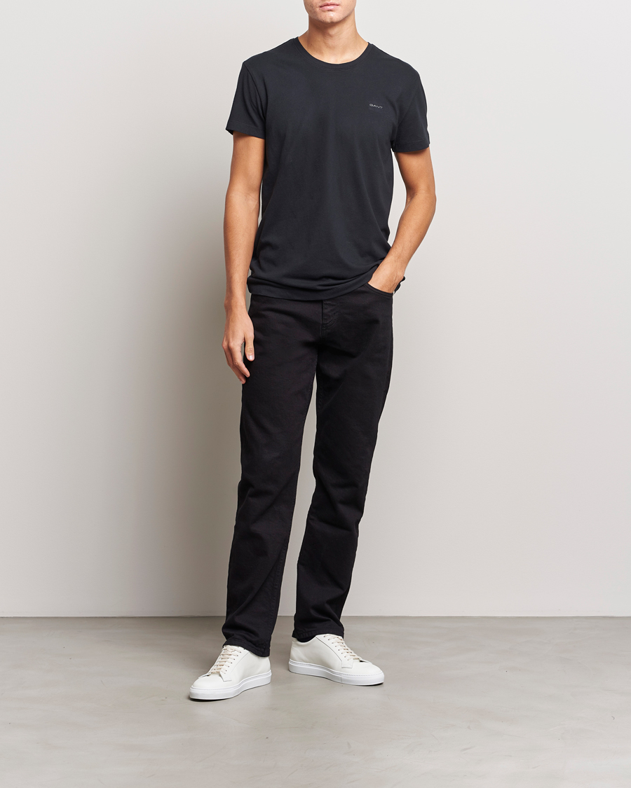 Herren | T-Shirts | GANT | 2-Pack Crew Neck T-Shirt Black