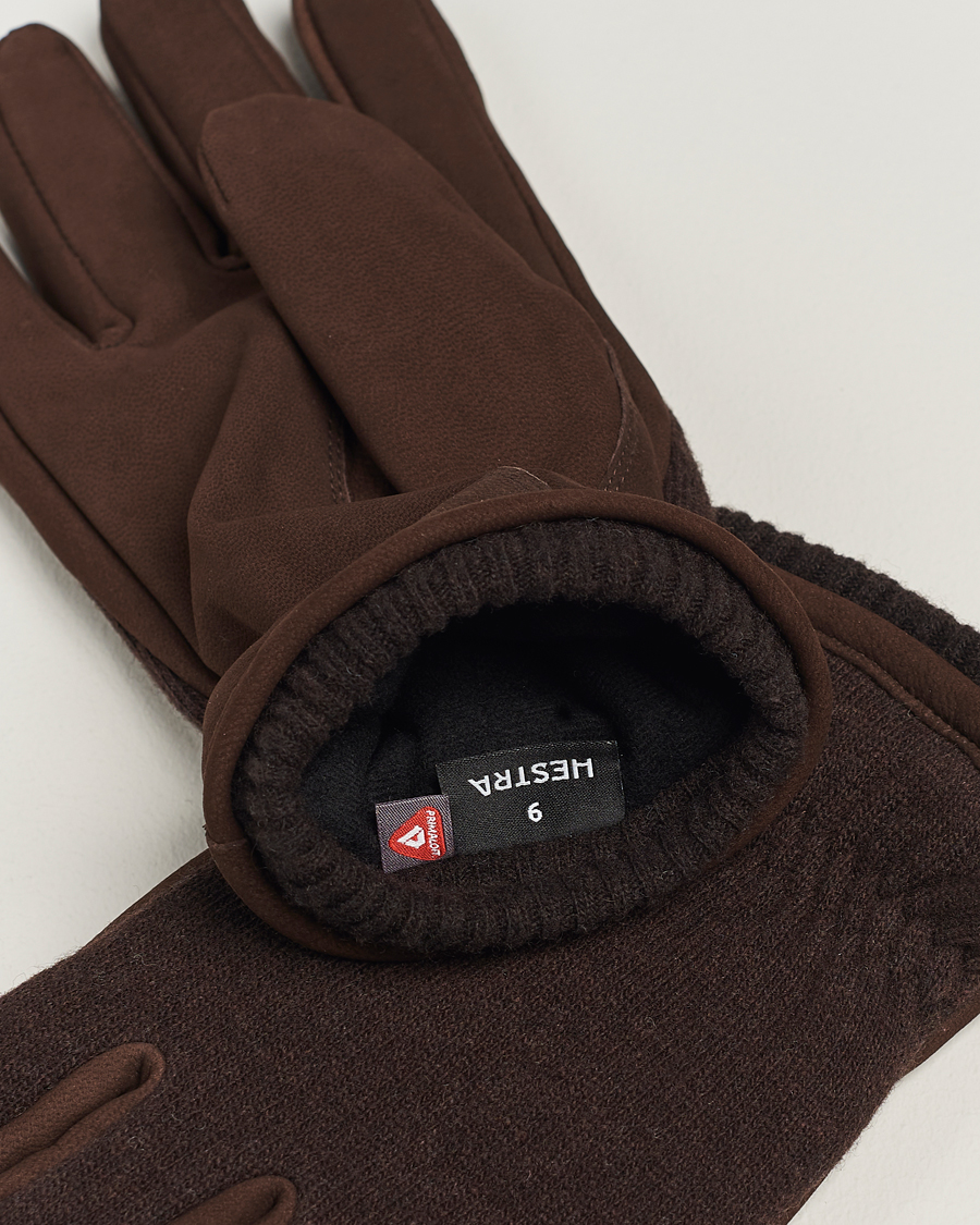 Herren | Hestra Noah Nubuck Wool Tricot Glove Espresso | Hestra | Noah Nubuck Wool Tricot Glove Espresso