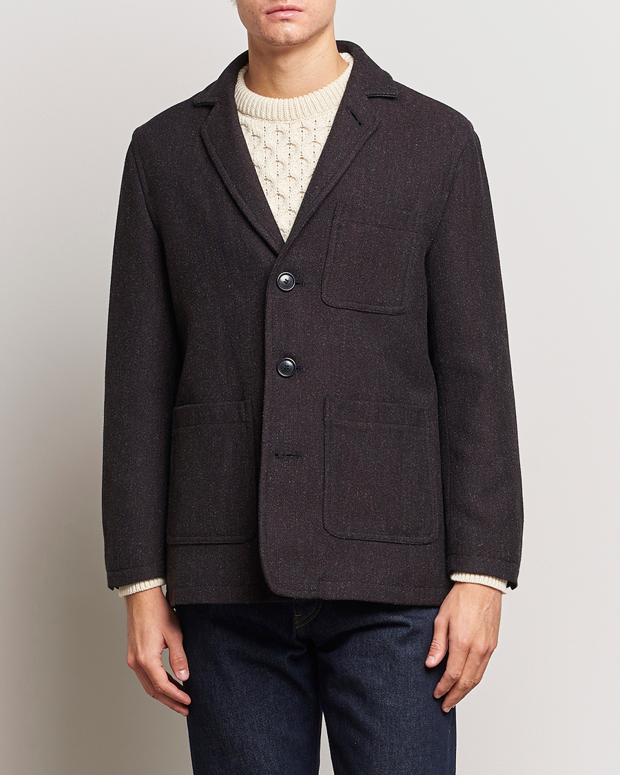 Herren | Jacken | Gloverall | Wool Worker Shirt Jacket Mulberry